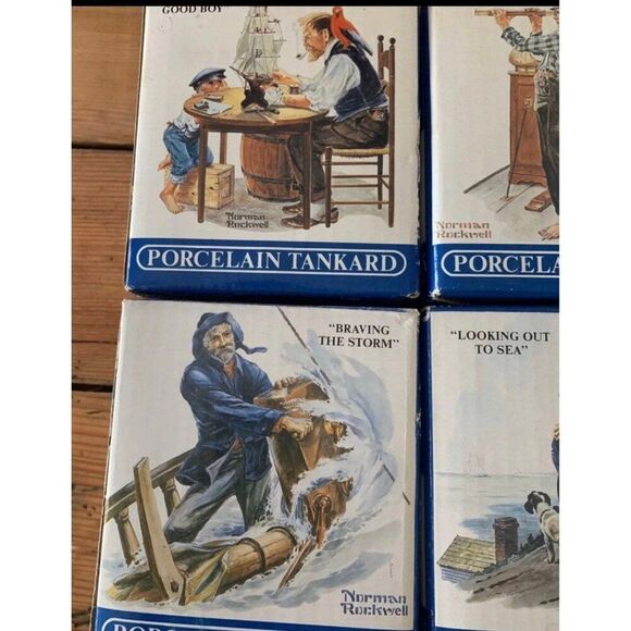 Norman Rockwell coffee cups Seafarers Collection Long John Silver's Porcelain Ta - Picture 3 of 10